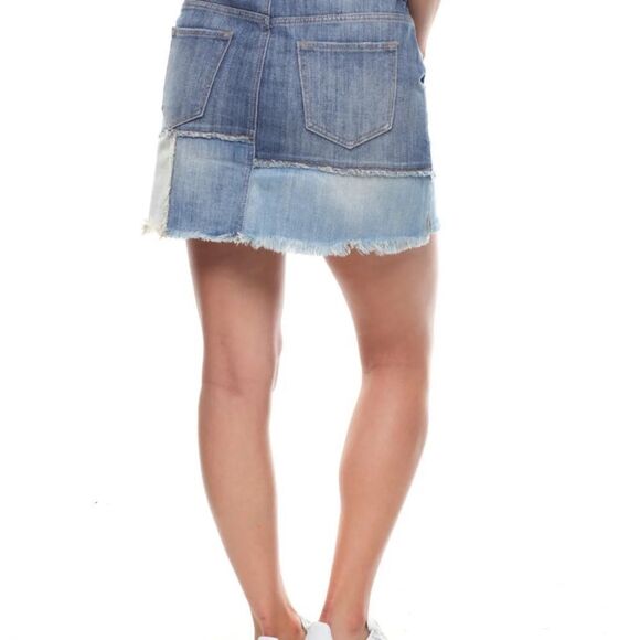 True Religion Patchwork Denim Mini Skirt Size Small - Picture 3 of 13